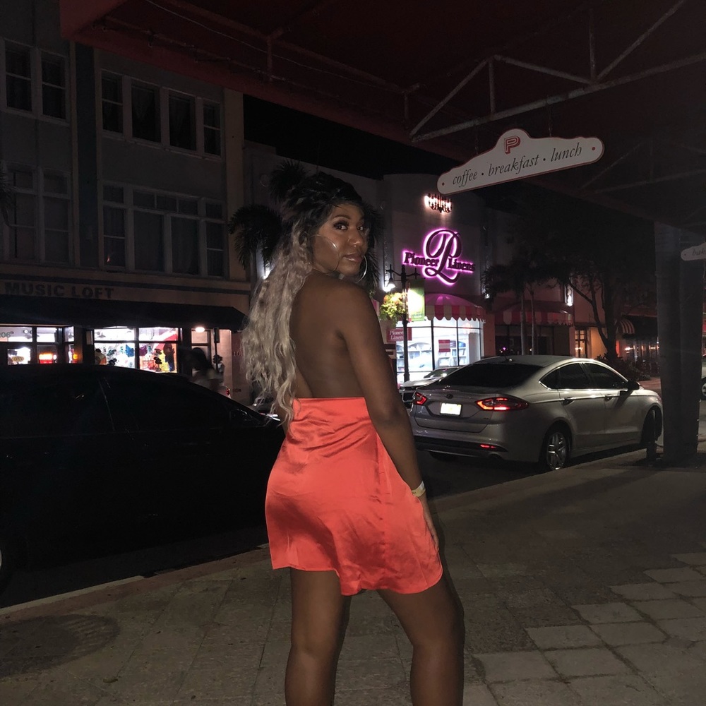 Orange Satin dress
